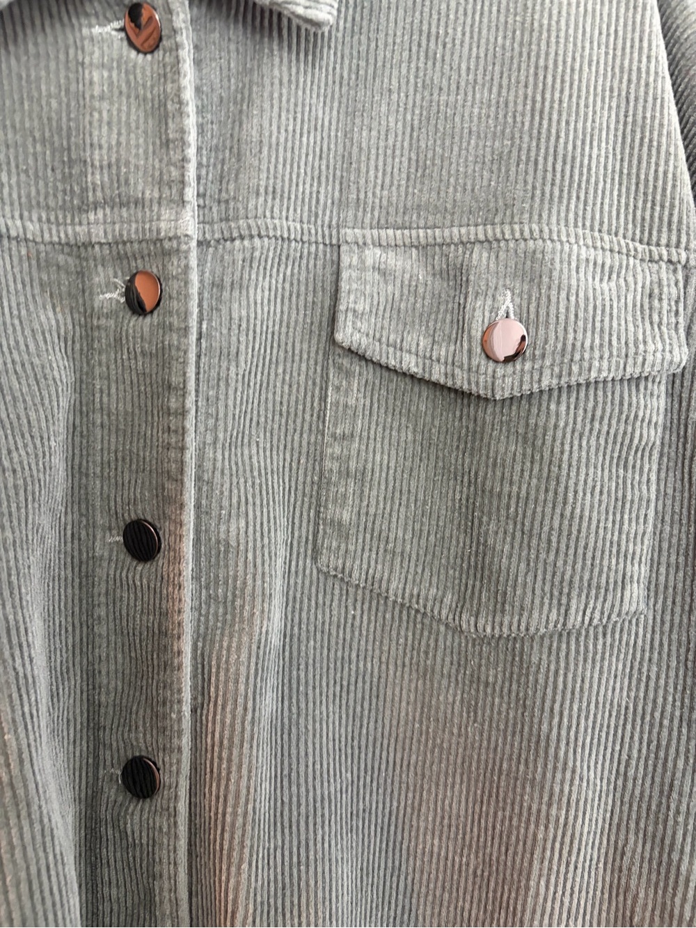 CHIC SOUL I Corduroy Button-Up Shacket, Olive Green - Picture 5 of 7